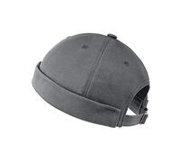 Zylioo Cappelli oversize XXL senza bordo,Cappello a teschio con polsino arrotolato grande,Cappello regolabile da marinaio Docker,Cappello corto senza visiera Harbour, Grigio, X-Large-XX-Large