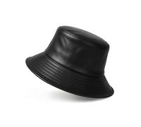 Zylioo XL/2XL PU Lether Winter Secchiello Cappelli per Grandi Teste, Caldo Cappello da Pescatore a Tesa Larga Cappello da Trekking Antivento, Nero, XXL