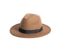 Zylioo XS/S/M/L/XL/XXL Cappello Panama in feltro per uomo e donna, cappello in feltro Fedora con tesa larga, cappello invernale classico trilby con fibbia per cintura, Caffè a nastro, L/XL