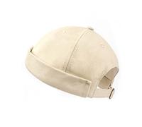 Zylioo XXL Brimless Docker Watch Cap per grandi teste Grande Trawler Beanie Cappelli Oversize Rolled Cuff Skull Cap, cachi, XL/XXL