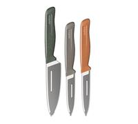 zyliss 3 Piece Knife Set, Sharp Stainless Steel, Non Slip Soft Grip Handles, 3 x Professional Kitchen Knives with Protection Covers, Dishwasher Safe