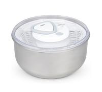 Zyliss Easy Spin 2 Centrifuga Per Insalata, Grande, Acciaio Inossidabile, Bianco, Insalatiera con Coperchio, Scolaverdure, Lavabile in Lavastoviglie