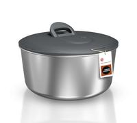 Zyliss Easy Spin Centrifuga per Insalata Grande in Acciaio Inox, Capacità: 6L, Asciuga Lattuga con Corda a Strappo, Pulsante Freno, Base Antiscivolo, Lavabile in Lavastoviglie, Senza BPA