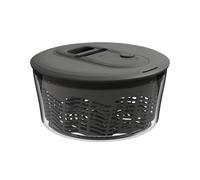 Zyliss Easy Spin Classico Centrifuga per Insalata Piccola 3,5 L, Tecnologia AquaVent™, Cordicella e Pulsante d'Arresto, Scarico, Base Antiscivolo, Senza BPA, Asciuga Insalata Centrifuga, Grigio