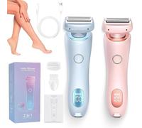 Zylla Smoothshave Razor, Zylla Ipx7 Waterproof 2 in 1 Electric Shaver, Wet and Dry Portable Trimmer with Removable Head, Rechargeable for Women (Mix,2PCS)