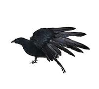 ZYLLZY - Corvo di Halloween realistico, 45 cm, con ali di piume nere e corvo, modello realizzato a mano, in plastica, per feste all'aperto, decorazione per la casa (grande)