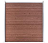 zylophax Pannelli Recinzione Marrone in Composito Legno-Plastica 1830x186 cm con Barre in Alluminio e Pali 10 Quadrati 1 Inclinato per Privacy e Sicurezza Giardino Esterno Cortile