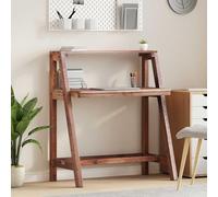 zylophax Scrivania in legno recuperato massello marrone 90 x 50 x 103 cm per ufficio e studio, tavolo scrittoio stabile e funzionale ideale per lavoro, computer, smartworking e gaming