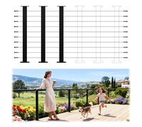 Zylorix One-Stop - Kit per ringhiera per cavi neri, 91,4 cm a 3 livelli, kit per ringhiera per cavi riutilizzabile, sistema in acciaio inossidabile T304, verniciato a polvere per ponti (senza