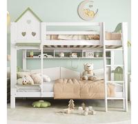 ZYLOYAL10 Letto a castello per bambini (bianco+verde)