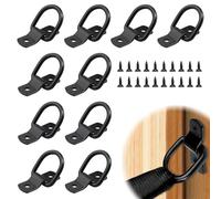 Zyluniy 10 Pezzi D Anello di Ancoraggio, Anelli di Ancoraggio Inox, Ganci Ad Anello a D, Set di Anelli D con Staffa per la Sicurezza del carico su rimorchio, Camion, Auto, Kayak, Barca (Nero)