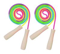 Zyluniy 2 Pezzi corda per saltare bambina, 250cm Corda per Saltare Regolabile con Manico saltare la corda per Bambini per Ragazzi e Ragazze, Fitness(Colore Arcobaleno)