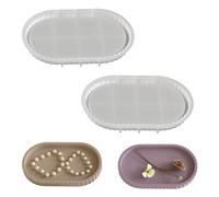 Zyluniy 2 Pezzi Stampi in Silicone Resina Vassoio Ovale, Stampo per Sottobicchieri in Resina Epossidica Stampo Epossidico Fai da Te Ovale Stampi in Silicone per Creazione di Artigianato