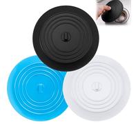 Zyluniy 3 Pezzi Tappo Lavandino Bagno Silicone, Tappo Lavandino Cucina, Tappi Lavandino Bagno, Tappo di Scarico Universale Doccia per Cucina, Bagno, Vasca, Lavandino, Doccia, Lavanderia, Lavello