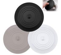 Zyluniy 3 Pezzi Tappo Lavandino Bagno Silicone, Tappo Lavandino Cucina, Tappi Lavandino Bagno, Tappo di Scarico Universale Doccia per Cucina, Bagno, Vasca, Lavandino, Doccia, Lavanderia, Lavello