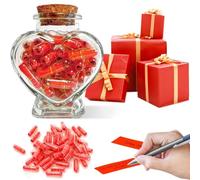 Zyluniy 50 Capsule Messaggio in Una Bottiglia con Cuore di Vetro, Regalo Anniversario per Lui, Regalo San Valentino per Lui,Capsule Lettere per Fidanzato Fidanzata,Originale Regalo per Mamma,Fidanzata