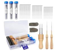 Zyluniy Ago per Infeltrimento, Aghi per Feltro Set con 3 Misure Ago di Lana con Manici per Artigianato Fai da te, Manici in Legno con Adatti per Principianti Fai da te