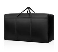 Zyluniy Borsa di Stoccaggio per Esterni, 110x60x35 cm Borsa da Campeggio Impermeabile per Cuscini da Giardino Esterni, Tessuto Oxford per Viaggi, con Maniglia, Nero