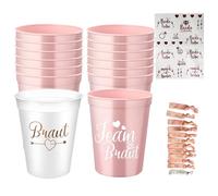 Zyluniy Bride Tribe Cups, 14 Pezzi Bachelorette Party Cups,Bachelorette Party Cups,Bicchieri da Vino per Addio al Nubilato,Decorazioni per la Sposa e la Squadra