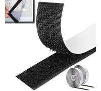 Zyluniy Feltro Adesivo Forte 8M, Biadesivo Sistema Di Fissaggio Hook Loop Autoadesivo, 20mm Larghezza Feltrini Adesivi Forte per Cucire, Lavori di Casa, Fai da Te, Lavori Manuali, Nero