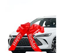 Zyluniy Fiocco per Auto Grande Rosso 58 cm 23", Fiocco Regalo Gigante prestampato con Buon Compleanno, Fiocco Regalo Grande, Fiocchi per Auto e Confezioni Regalo