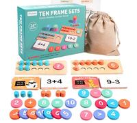 Zyluniy Giocattolo di Matematica in Legno, Giochi Educativi con Borsa di Stoccaggio, Giochi Montessori per La Matematica, Numeri di Conteggio, Giochi Prima Eeducativi Regalo per Bambini 2 3 4 5 6 Anni