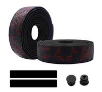 Zyluniy Nastro Manubrio Bici Corsa 2 Pezzi Nastro per manubrio da bicicletta Confortevole Antiscivolo Ammortizzante - EVA PU 232cm x 3cm - Rosso con Tappi Barra (Adesivo)