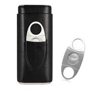 Zyluniy Portasigari da viaggio, Portatile Portasigari da Viaggio a 3 dita, porta sigari - Humidor portatile per viaggi e brevi viaggi - Ottimo regalo per uomini - Nero