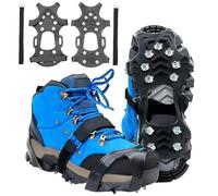 Zyluniy Ramponcini, Ramponcini per Scarponi, Ramponi per Scarponi, Ice Tacchetti 11 Denti in Acciaio,Ramponi da Ghiaccio Antiscivolo per Camminare su Neve e Ghiaccio (Noir, XL)