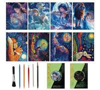 Zyluniy Scratch Art Kit per Bambini Adulto, 8PCS Scratch Paper, Pittura Arcobaleno Vista Notturna Art & Craft, Carta da Grattare per Disegno Creativo per Natale regalo di compleanno