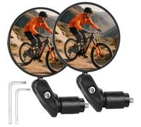 Zyluniy Specchietto Bici, 2 pezzi Specchietto Bici Elettrica con Lente cConvessa in Vetro HD, Specchietti Bici 360° Ruotabile, Specchietti Bici Elettrica Scooter per manubrio 17.4-22 mm