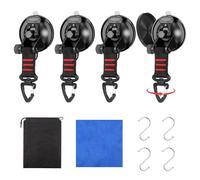 Zyluniy Ventose con Gancio, Gancio a Ventosa con Gancio per Cinturino a Triangolo, Ventose per Carichi Pesanti, Ventose Extra Forti con Ganci a S, Ancoraggio a Ventosa per Auto/Campeggio/Tenda