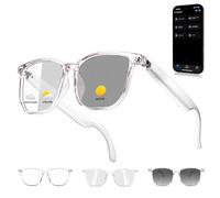 Zyluria Occhiali intelligenti per uomini e donne, occhiali da sole di traduzione Bluetooth con orecchio aperto, canzoni ascoltabili, bianco, 6.69*2.36*2.17in