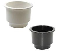 Zylven Portabevande a forma di barca, 4 pezzi, in plastica ABS resistente, per rimorchi, barche, auto (nero + bianco)