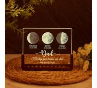 ZYMECH Lampada di cristallo personalizzata con fasi lunari, luce notturna in cristallo lunare, la notte che ci siamo incontrati, il giorno in cui sei nato, regalo per la mamma, regalo per papà (luce