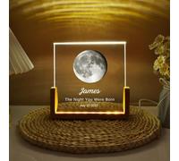 ZYMECH Lampada personalizzata con fasi lunari, cornice luminosa a LED con fasi lunari di nascita, regalo per il giorno in cui sei nato, luce notturna lunare, regalo per coppie, festa della mamma (luce