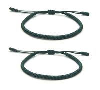 ZYMGUO 2 Portafortuna Braccialetto + Regalo Buddista! Tibetano Amicizia Color Corda Bracciale. Per uomo donna adolescenti. Dimensione regolabile, Fatto a Mano