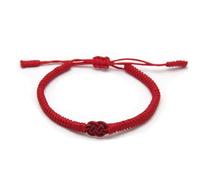 ZYMGUO Bracciale portafortuna tibetano+regalo buddista. Fatto a mano. Regolabile al polso. Per uomini e donne. Braccialetti dell'amicizia in tessuto intrecciato stile Tibet-Bracciale regolabile, L