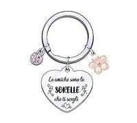 ZYMGUO Portachiavi Regalo Amica Speciale Regali Amica Compleanno Regalo Migliore Amica Portachiavi Amicizia Donna Cuore Idee Regalo Amiche Sorella Amico Laurea Natale -Incisione Fronte Retro (2)