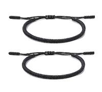 ZYMGUO Un paio Portafortuna Braccialetto + Regalo Buddista! Tibetano Amicizia Color Corda Bracciale. Per uomo donna adolescenti. Dimensione regolabile, Fatto a Mano,Nodo Tradizionale Buddista