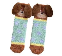 ZYMIADOU 2. Calzini invernali caldi in peluche con orecchie di cucciolo, in pile spesso, per uso interno, per la stagione fredda, comodi calzini invernali in pile con orecchie di cane, Pentagra