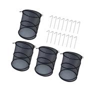 ZYMIADOU 4 protezioni per piante riutilizzabili con telaio in acciaio per proteggere le piante, per giardini all'aperto, 16 paletti inclusi, rete protettiva per piante a prova di cervo