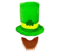 ZYMIADOU Abbracciare la tradizione irlandese con un robusto Patricking Day Green Designs colori vivaci top cappello e barba uso quotidiano costume accessorio