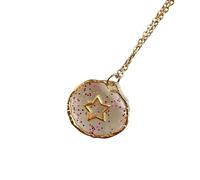 ZYMIADOU Alla moda Celestiali Ciondolo Clavicola Catena Trasparenti Sole Luna Stella Amore Della Collana di Fascino Accessori Trasparenza Vetro Stampa Celestiali Gioielli Di Fascino, Misura unica