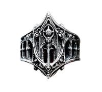 ZYMIADOU Anelli gotici vintage medievali castelli design elegante gioielli per donne uomini unisex regalo Kirsite robusto comfort fit alternativa gotico impilabile