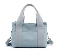 ZYMIADOU Borsa a tracolla alla moda della tela grandi borse di totalizzatore con chiusura a cerniera per la borsa a tracolla della chiusura lampo di viaggio e dello shopping delle, Blu, One Size