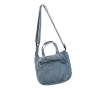 ZYMIADOU Borsa a tracolla in jeans lavati alla moda adatta per professionisti che amano un tocco artistico alla moda, Azzurro, One Size