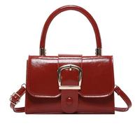 ZYMIADOU Borsa a tracolla in pelle sintetica in tinta unita per le donne Borsa a tracolla in pelle PU ideale per il pendolarismo dello shopping e l'evento sociale Borsa di colore solido, Rosso, One