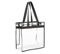 ZYMIADOU Borsa a tracolla in PVC per le donne borsa trasparente Stadio Sport Lady Fashion Travel Girls Top Handle Beach Womens Borse a tracolla trasparenti Pvc Shopping Stadio Sport Spiaggia, Nero