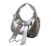 ZYMIADOU Borsa a tracolla per le donne a tracolla con tracolla rimovibile pochette in pelle borse totate borse con chiusura a cerniera Toted Zipper spalla borse in ecopelle, Argento, One Size